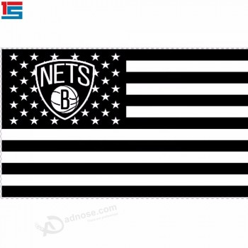 3 * 5ft 폴리 에스테 브루클린 그물 NBA 깃발 및 기치