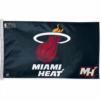 Personalizado 3 * 5 bandeira de poliéster NBA miami aquece bandeira equipe esporte bandeira