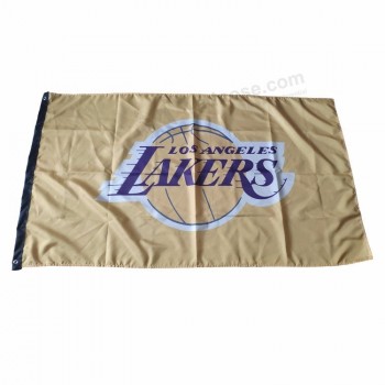Vente chaude de haute qualité 90 * 150CM NBA Lakers drapeau pour les fans