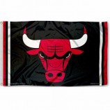изготовленные на заказ флаги быков NBA Чикаго с красным знаменем полиэфира рекламы