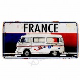 Échantillons gratuits Conception personnalisée en métal gaufré Aluminium Souvenir décoratif Plaque d’immatriculation de voiture Plaque d’immatriculation de voiture Plaque de voitur