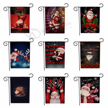 Joyeux Noël jardin drapeau 12x18 impression double face toile de jute drapeau design personnalisé