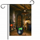 Vente en gros personnalisé 100 % polyester sublimation Mason Jar Hocus Pocus Sorcière Halloween Jardin Drapeau pour décor extérieur