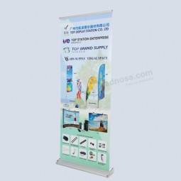 Guangzhou atacado publicidade de luxo roll-up display stand 80 * 200 cm 85 * 200 cm alumínio roll up banner horizontal stand