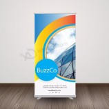custom wide digitaal printen aluminium flex intrekbare pull-up display reclame roll-up banner stand