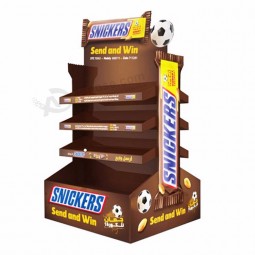 Présentoir à chocolat pliable en carton ondulé d’impression couleur personnalisée