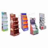 POP-kartonnen productverzender, aangepaste kartonnen displayplank, kartonnen kartonnen papieren vloer displaystandaard