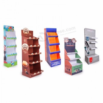 Présentoir d’expédition de produits en carton POP,Présentoir d’étagère en carton personnalisé,Présentoir de sol en carton