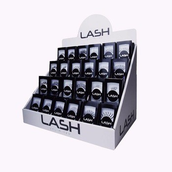 2020 New Customized Black 4 Tiers Cardboard Eyelash Display Stand for Retail