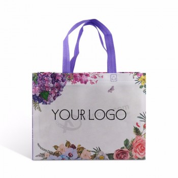 Custom print logo reusable small laminated small pp non-woven fabric tote shopping packing  bags for grocery
