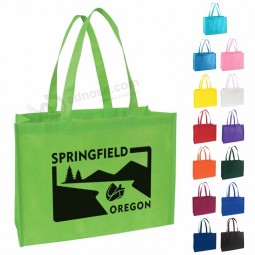 Eco-vriendelijke aangepaste promotionele gelamineerde niet-geweven tas / vouwen Non-woven boodschappentas / herbruikbare niet-geweven promotionele tas