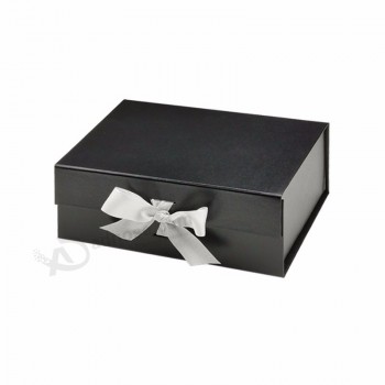 Personnalisé luxe en carton papier vêtement vêtements vêtement cadeau boîte d’emballage noire