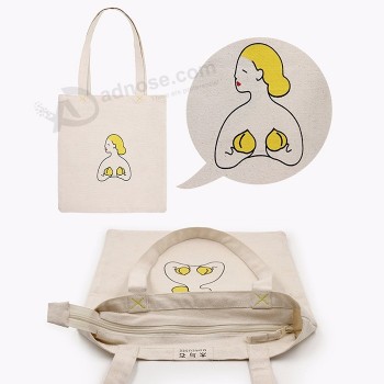Sac fourre-tout personnalisé promotionnel Sac à bandoulière pliable Sac à provisions Sac en toile