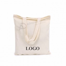 Natural raw white canvas bag and canvas cotton tote bag with customer logo printed
