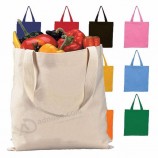 Bolso de lona de algodón orgánico en blanco promocional personalizado de lona de tamaño de logotipo personalizado