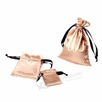 Haute qualité coloré dame Bijoux Pochette cordon de serrage satin sacs en soie pour les cheveux