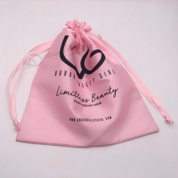 Pochette à cheveux en satin imprimé de marque rose