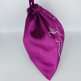 Sac à fond rond / Extensions de cheveux en soie Sac à cordon en satin / Pochette en satin