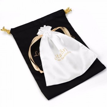 Design haute qualité bijoux en soie cadeau pochette à poussière Emballage cordon de serrage toute taille sac en satin
