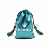 Perruques de cheveux de marque privée personnalisées faisceaux de bijoux en satin de soie sac de pochette avec logo