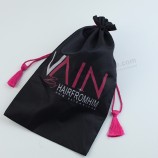 wholesale custom pouch satin packaging hair bags