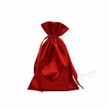 Violet, rouge, blanc, noir, ivoire, argent, or, bleu, vert, rose, pochette à vin, sac en satin