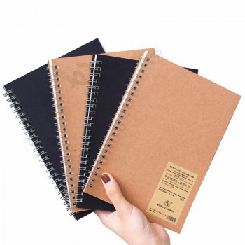 Free Design Wholesale school stationary items student note book A4 A5 kraft paper small diary spiral notebooks