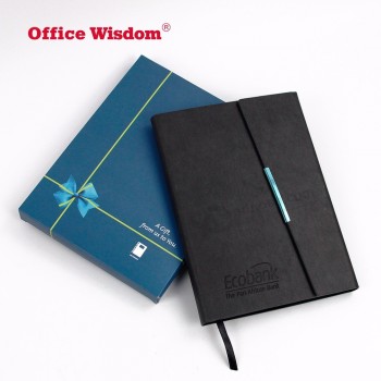 公司银行定制A5尺寸优质礼品笔记本友好型PU材质封面笔记本带磁锁