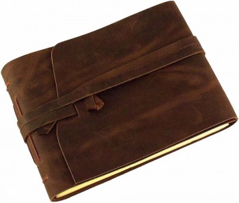 Album photo en cuir véritable avec boîte-cadeau - Pages de style album