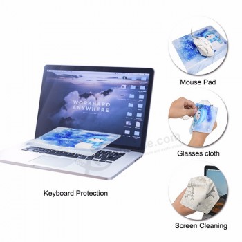OEM Microfibre Sublimation Impression lunettes tissu Tapis de souris avec point de silicone antidérapant Tapis de souris