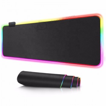 HX XXL定制发光RGB LED游戏防滑USB鼠标垫