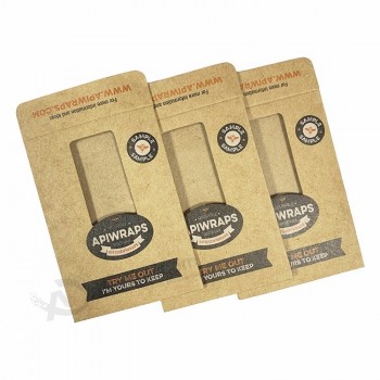 Enveloppe d’emballage kraft de taille personnalisée 100 % écologique avec fenêtre transparente en PLA pour l’emballage alimentaire en cire d’abeille
