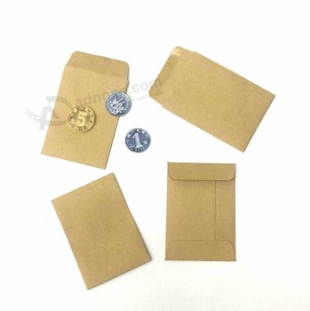 Best Selling Cheap Mini Kraft Paper Custom Coin Envelopes With Water Gule