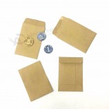 Meilleure vente de mini enveloppes de pièce de monnaie personnalisées en papier kraft bon marché avec goule d’eau