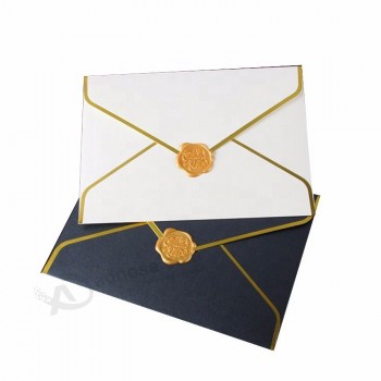 Customized Open Side Black  Paper Envelope,Factory Produced Envelope With Logo For Packaging