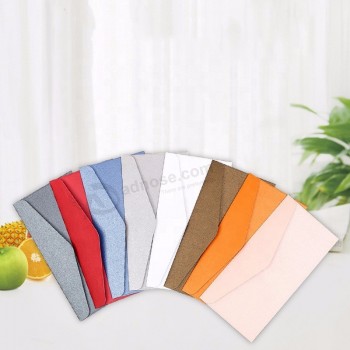 Enveloppes d’argent porte-bonheur en papier nacré rouge nacré personnalisées avec des cartes de remerciement