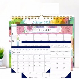 custom  22x17 monthly large month paper wall desk pad calendar 2019 2020 for office table organizer
