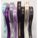 high quality custom printed logo satin ribbon