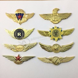 Nouvelles ailes de pilote de ligne personnalisées chaudes / ailes de pilote en métal personnalisées insigne / épinglette d’insigne d’ailes de pilote magnétique