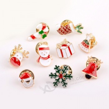 Logo pas cher personnalisé imprimé Noël métal bouton badge pin