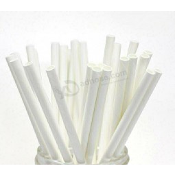 Paille en papier biodégradable blanche