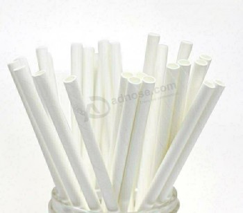 white biodegradable drinking paper straw