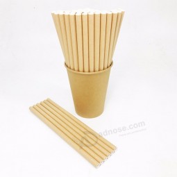 Paille de papier kraft naturel brun biodégradable respectueux de l’environnement sans teinture