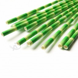 Pailles en silicone réutilisables en bambou Pliable Comestible Pliable Respectueux de l’environnement Paille en papier biodégradable pour boire
