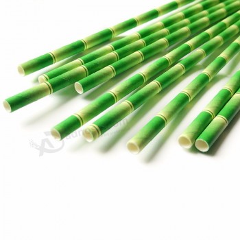Pailles en silicone réutilisables en bambou Pliable Comestible Pliable Respectueux de l’environnement Paille en papier biodégradable pour boire