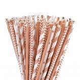 Nicro Wholesale Eco Friendly Metallic Gold Custom Biodegradable Drink Disposable Paper Straw