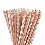 nicro wholesale Eco friendly metallic gold custom biodegradable drink disposable paper straw