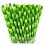 customized firut printing part decoration compostable drinking bamboo paper straw