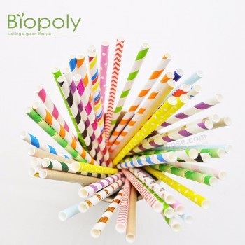 China PLA Eco-Friendly Biodegradable paper straws drinking wholesale