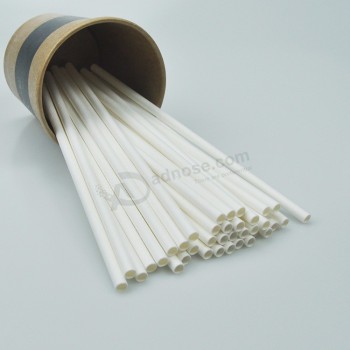 Fábrica de bajo precio artesanal blanco a granel al por mayor pajitas de papel blanco pajitas de papel 6 * 197 mm
